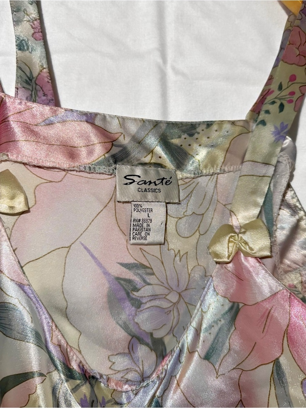 Silky floral mini slip dress with bow details - Picture 3 of 8